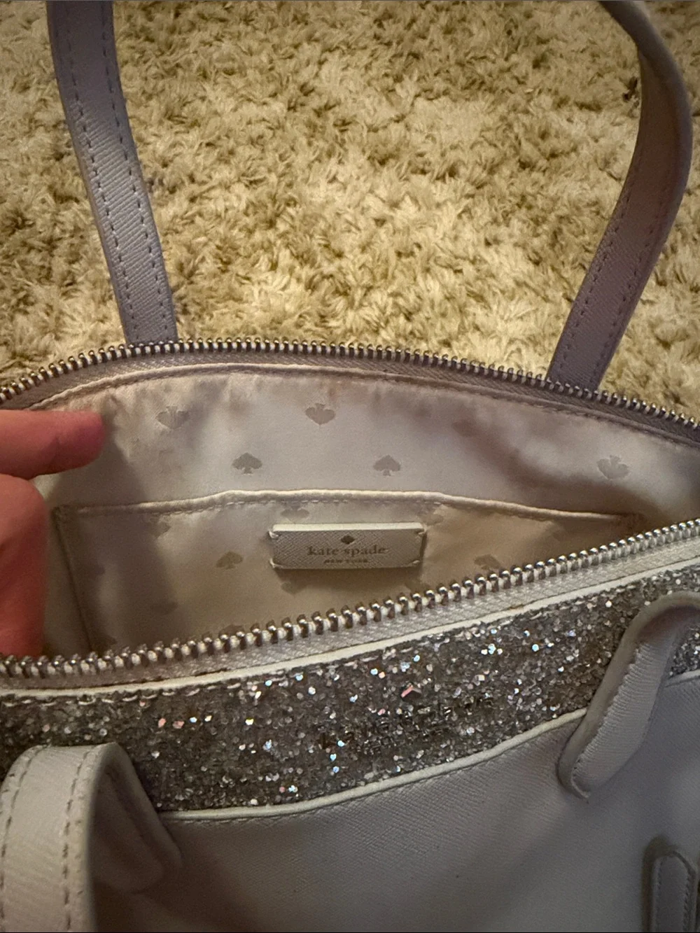 Kate Spade ♠️ Top-Handle Crossbody Bag with Glitter Accent